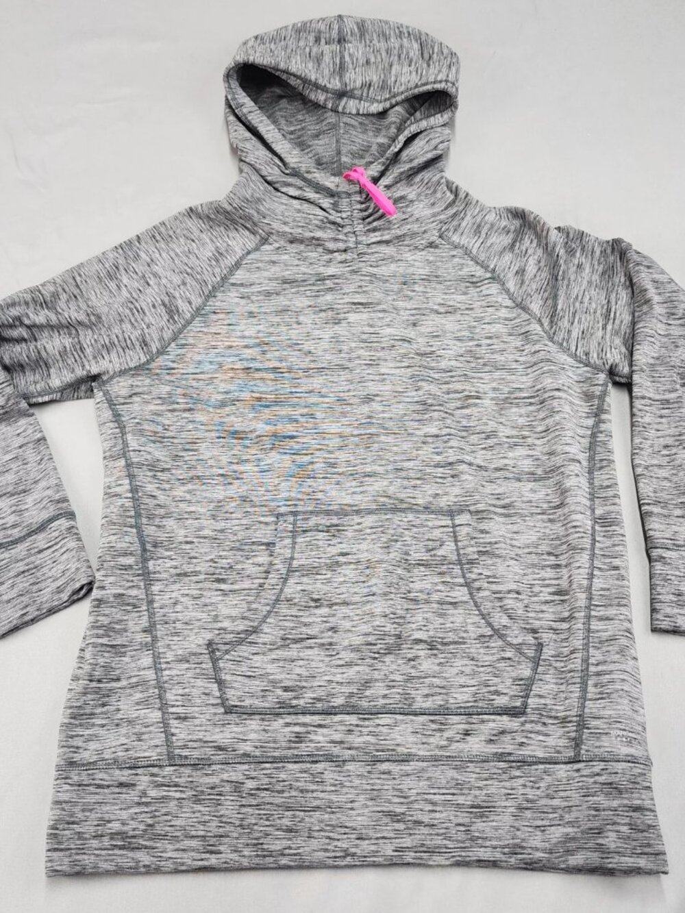 Marc New York Performance Womens L Gray Space Dye Pullover Hoodie Thumbholes